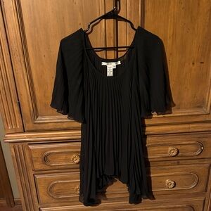 Max Studio Elegant Black Pleated Blouse